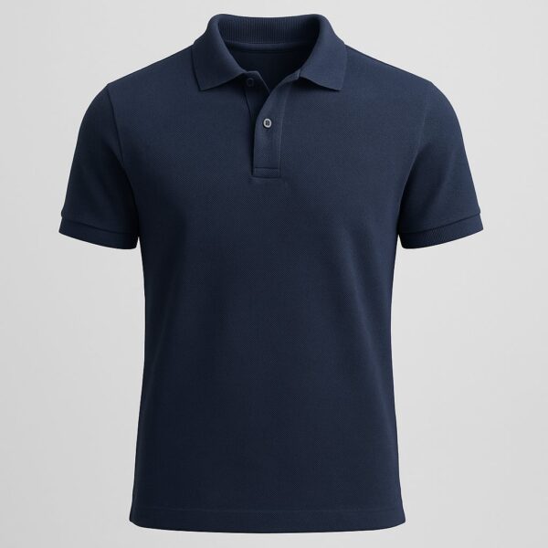 Pique Polo Shirt — Navy