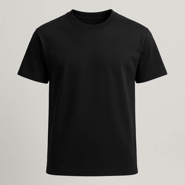 Premium Cotton Crew Tee — Black